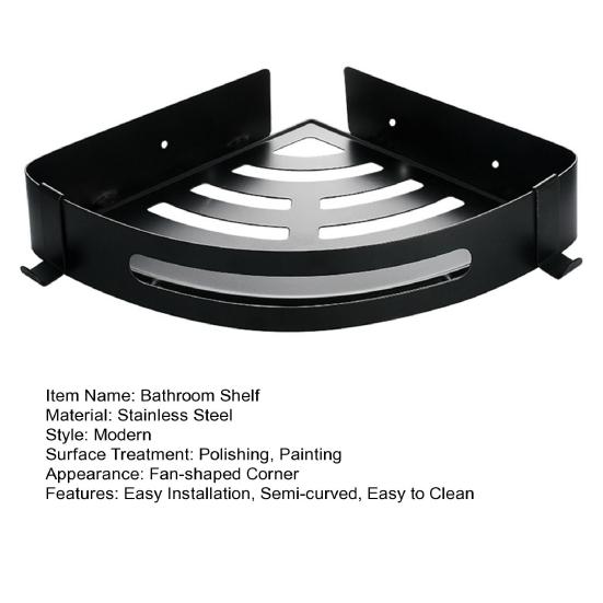 Компактная угловая душевая полка для ванной комнаты, бесплатная перфорация, простая установка, 2 крючка
