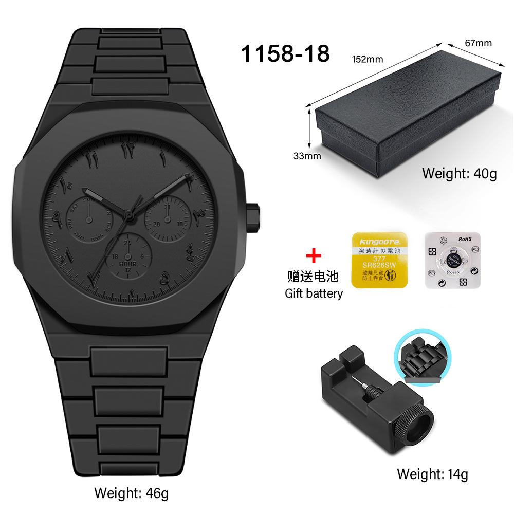 Classic Men's Watch Plastic Granular Belt Business Exquisite Waterproof Explosive Matte Oil Quartz Watch Fashion