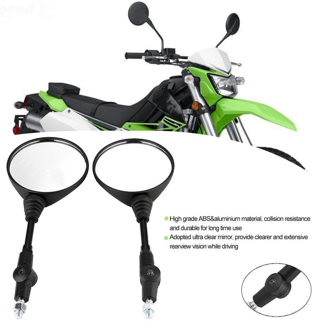 2Pcs Motorcycle Modified Folding Rearview Mirror Round Side Mirrors Replacement for KLX250 KL250