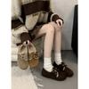 Ретро велюровые сандалии Birkenstocks с двойной подошвой, увеличивающие рост, полностью закрывающие стопу, женская осенне-зимняя верхняя одежда, утепленные хлопковые туфли
