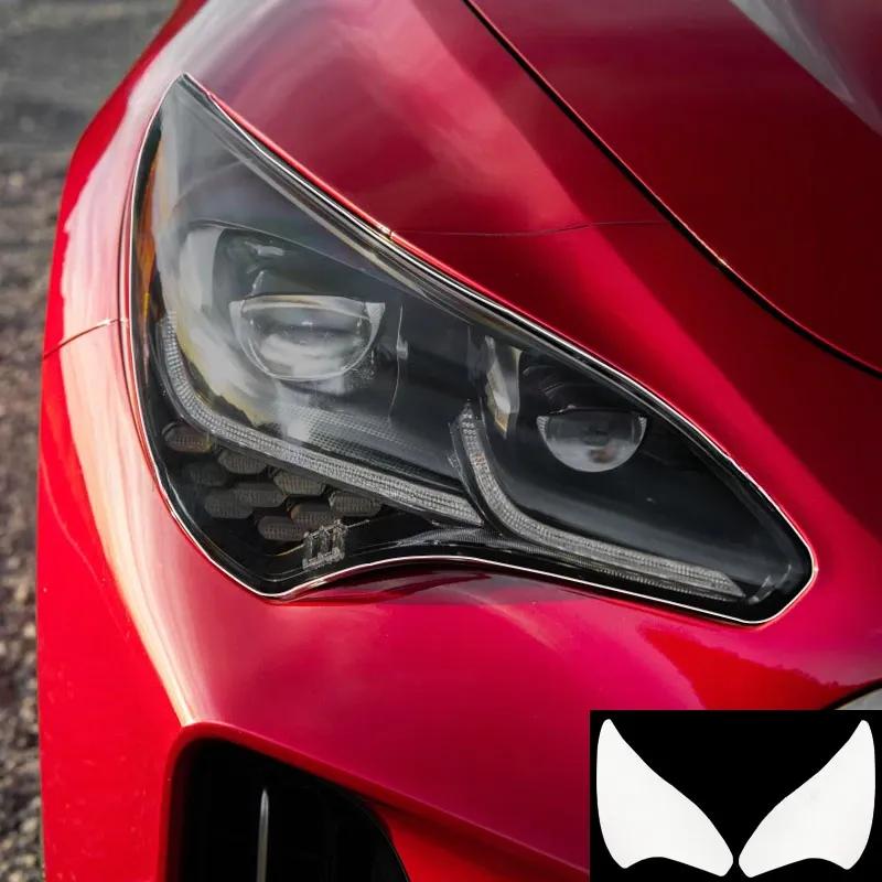 2 Pcs Car Headlight Protective Film Headlamp Restoration Transparent Black TPU Sticker For Kia Stinger - Accessories