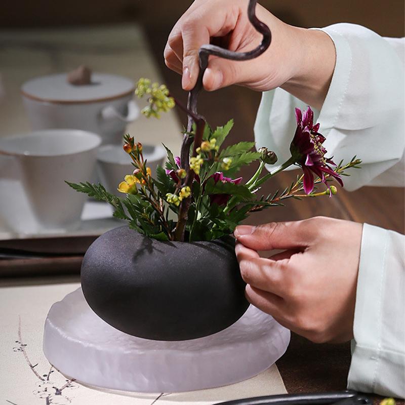 Керамическая ваза в японском стиле икебана кэндзан дзен чайная церемония чайный столик ваза для цветочной композиции флористическое искусство фиксированный инструмент для аранжировки