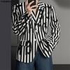 Oversized Spring Men Lapel Neck Long Sleeve Striped Button Thin Blazer Coats
