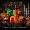 Halloween Balloon Puppy Figurine Figurine, 3D Printed Cute Dog Statue with Witch Hat And Gift for Lovers Bat Wings, Small Animal Sculpture Living Room