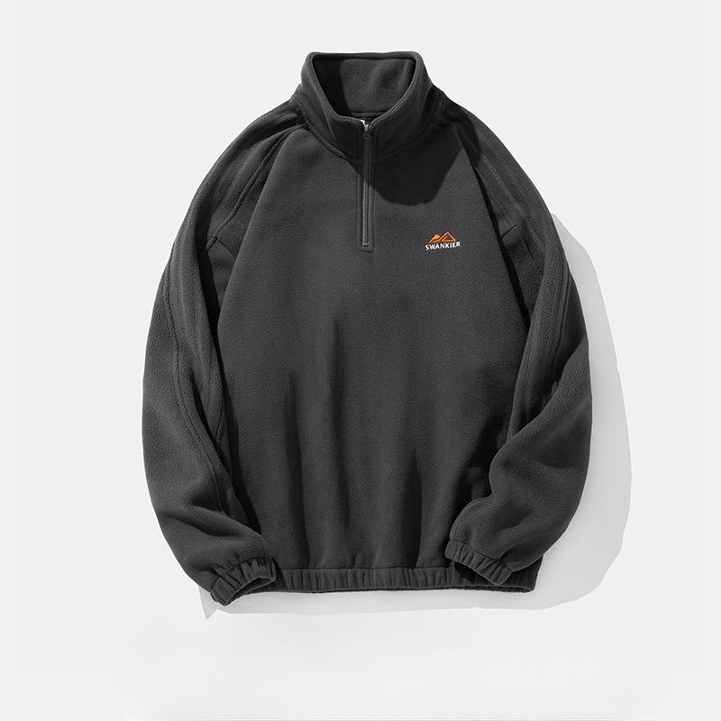 Свитер мужской осенне-зимний с разрезом на плечах, с вышивкой, утолщенный