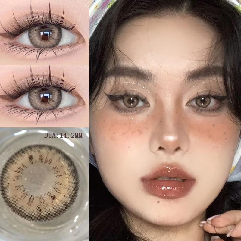 Контактные линзы Mill Creek для близорукости (0~-8.00) Натуральные удобные коричневые/серые/черные/светло-коричневые контактные линзы, срок использования 6 месяцев