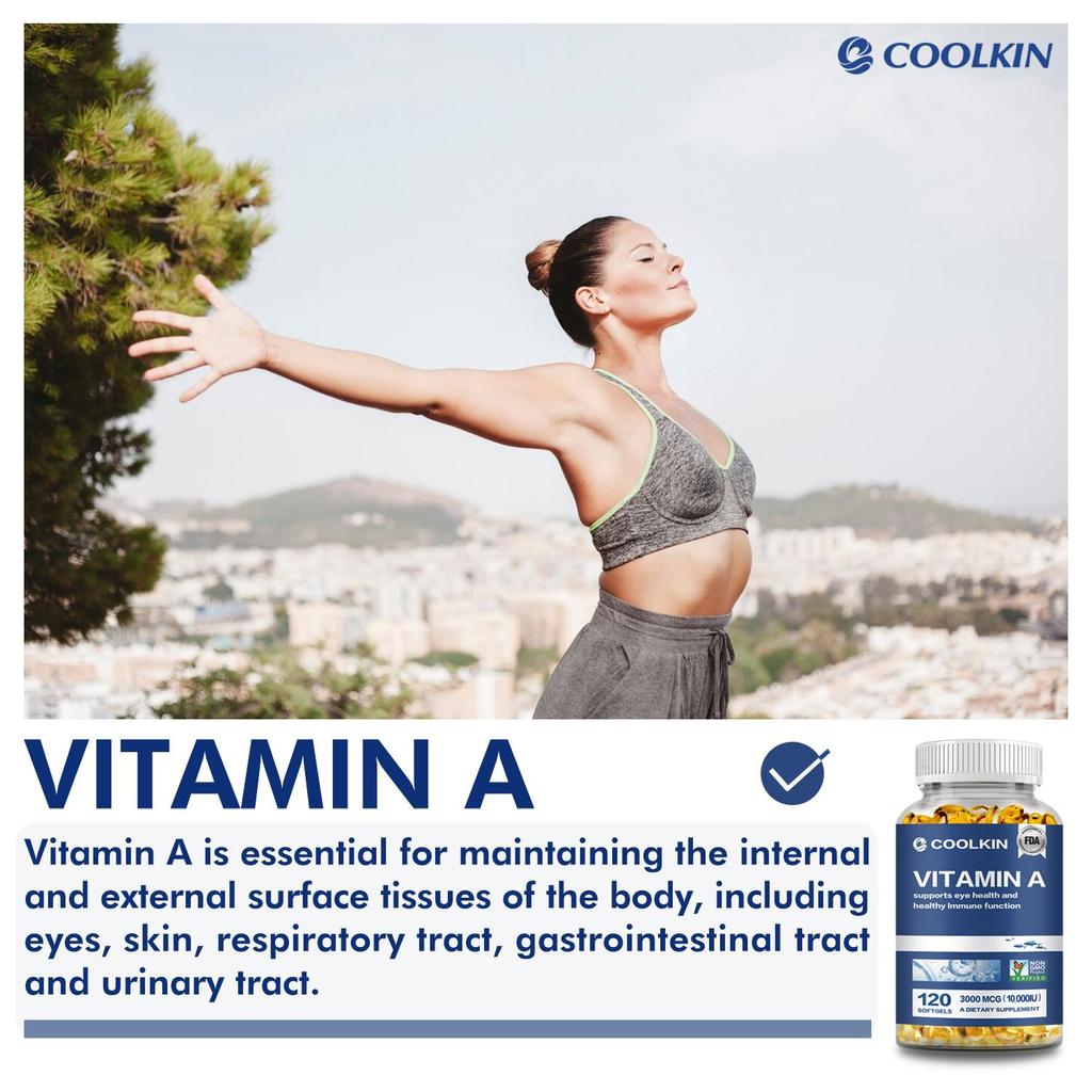 Coolkin - Vitamin A & Cod Liver Oil Capsules - Eye Health, Immune Function, and Skin Health