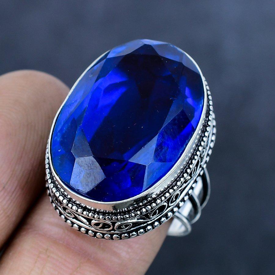 Swiss Blue Topaz Gemstone 925 Sterling Silver Jewelry Ring Size 10