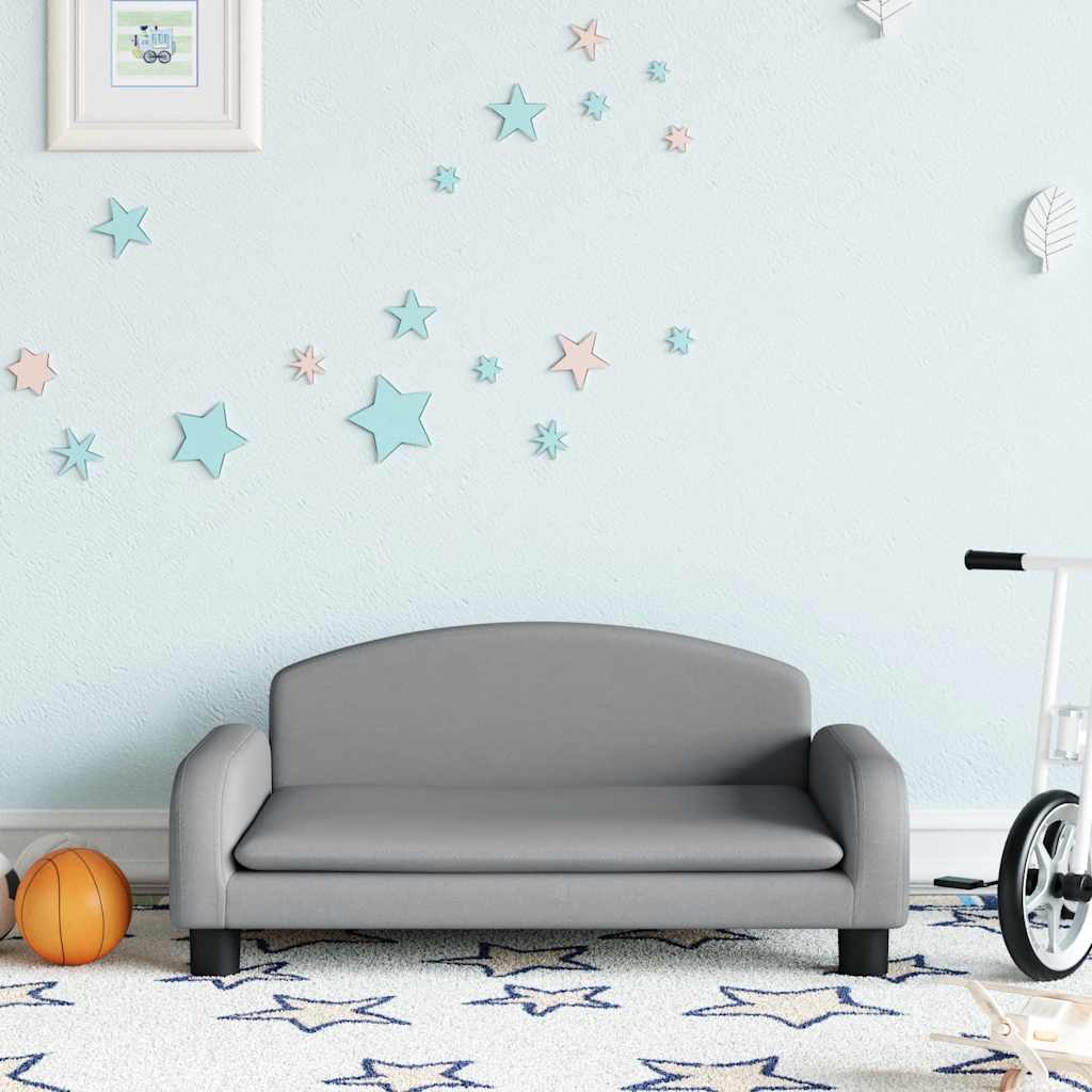 Kids Sofa Light Grey 70 x 45 x 30 cm Fabric