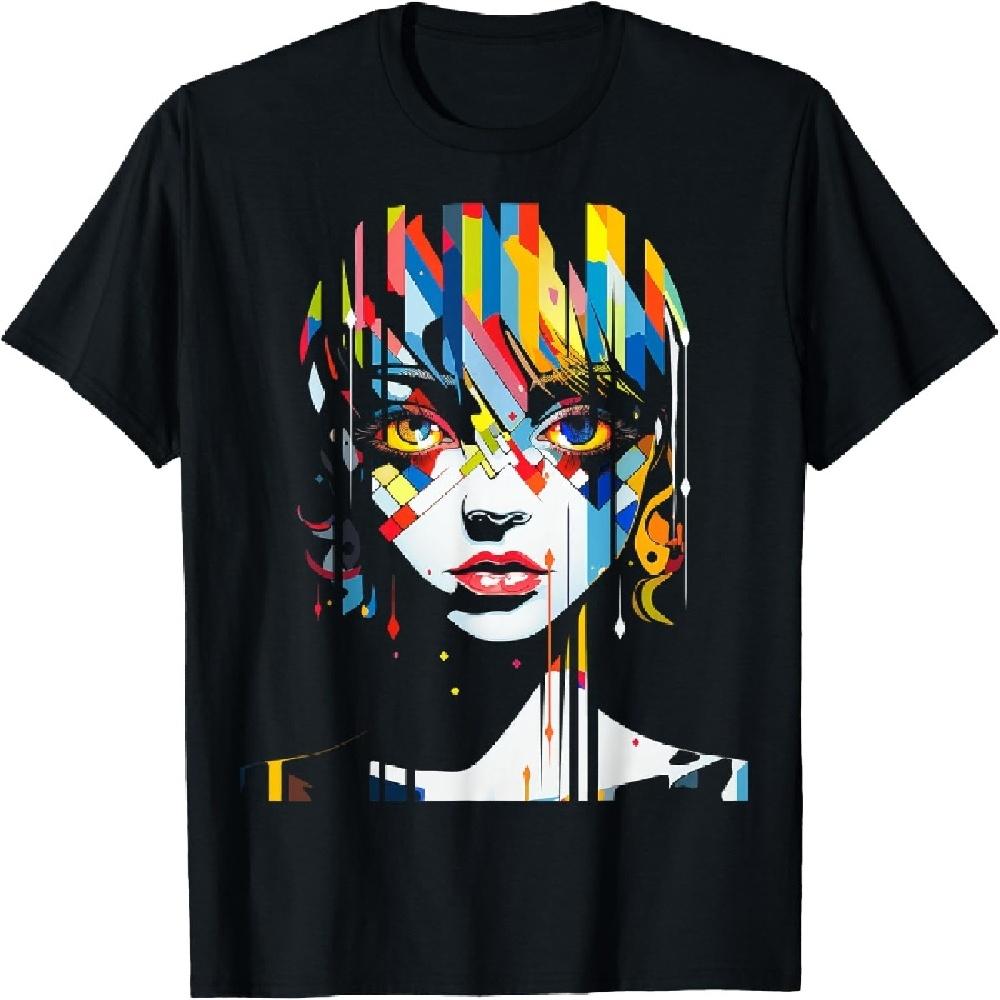 Anime Drawing Colorful Art Graphic Girl Anime T-Shirt