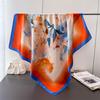 Watercolor Flower Simulation Silk High-end Large Square Scarf Silk Scarf Printing Travel Shawl Scarf Sunscreen Headscarf Women's Scarf
