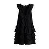 Summer New Arrival Women's Cotton French Frill Sleeveless Cake Dress Wave Chic Style Short Dress 1280381