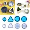 Silicone Flower Pot Mold for Triangle Round Concrete Cement Plaster Model for DIY Succulent Cactus Planter Organizer