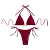 Women's Bikini Set Halter String Side Tie Two-Piece Swimsuit with Starfish Decor Sexy