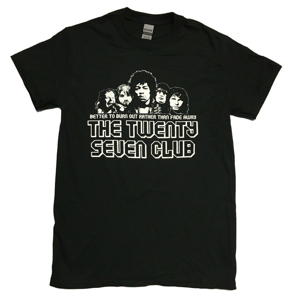 Unisex shirt Cotton Oversize Large Size 27 Club T shirt Jimi Hendrix Jim Morrison Kurk Cobain Twenty Seven Club Tee