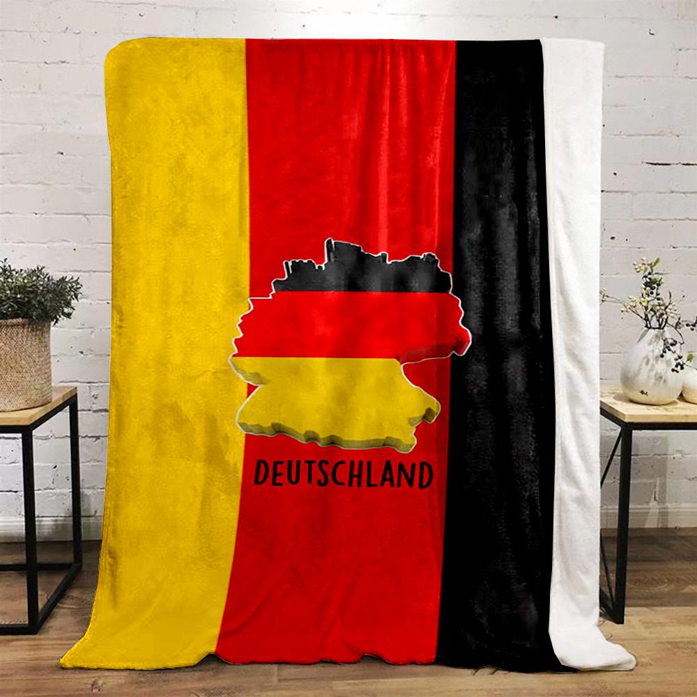 German Flag Map Design printed Flannel blanket for bedroom, living room, sofa, and nap