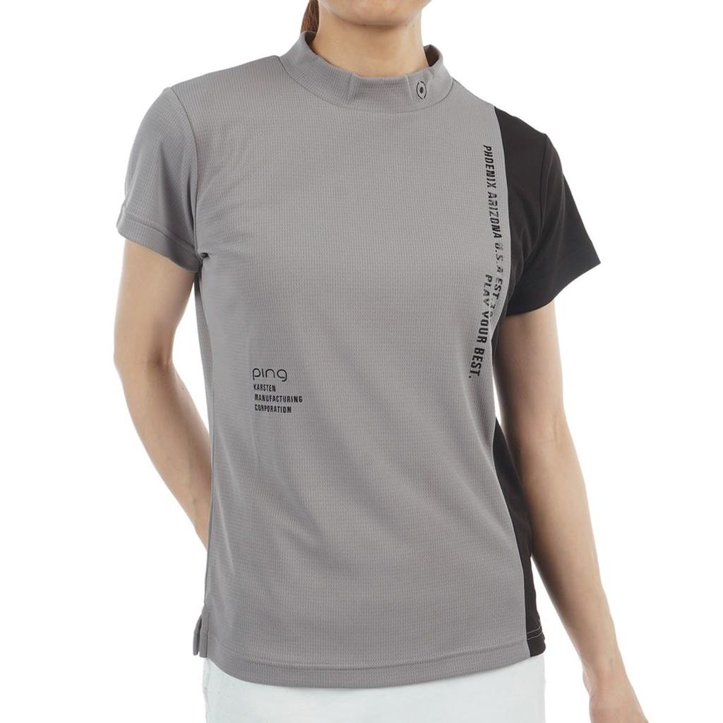 [Pin Apparel] Women's Short-sleeved High-neck Shirt (one-point Logo)  Golf Innerwear  622-5167200 020Gray S