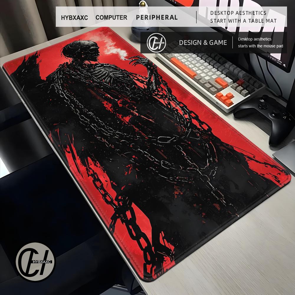 Red Rose Skull Gaming Mouse Pad Gothic Skull Celestial Design Mousepad Xxl Antislip Keyboard Accessories Office Laptop Desk Mat