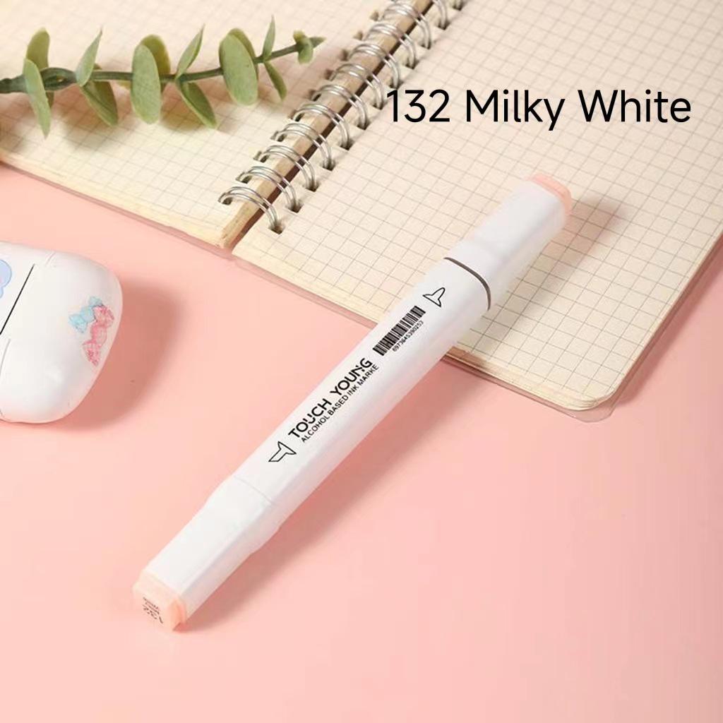 6th Gen Double Tip White Square Barrel Oil-Based Marker for Drawing & Hand-Painting