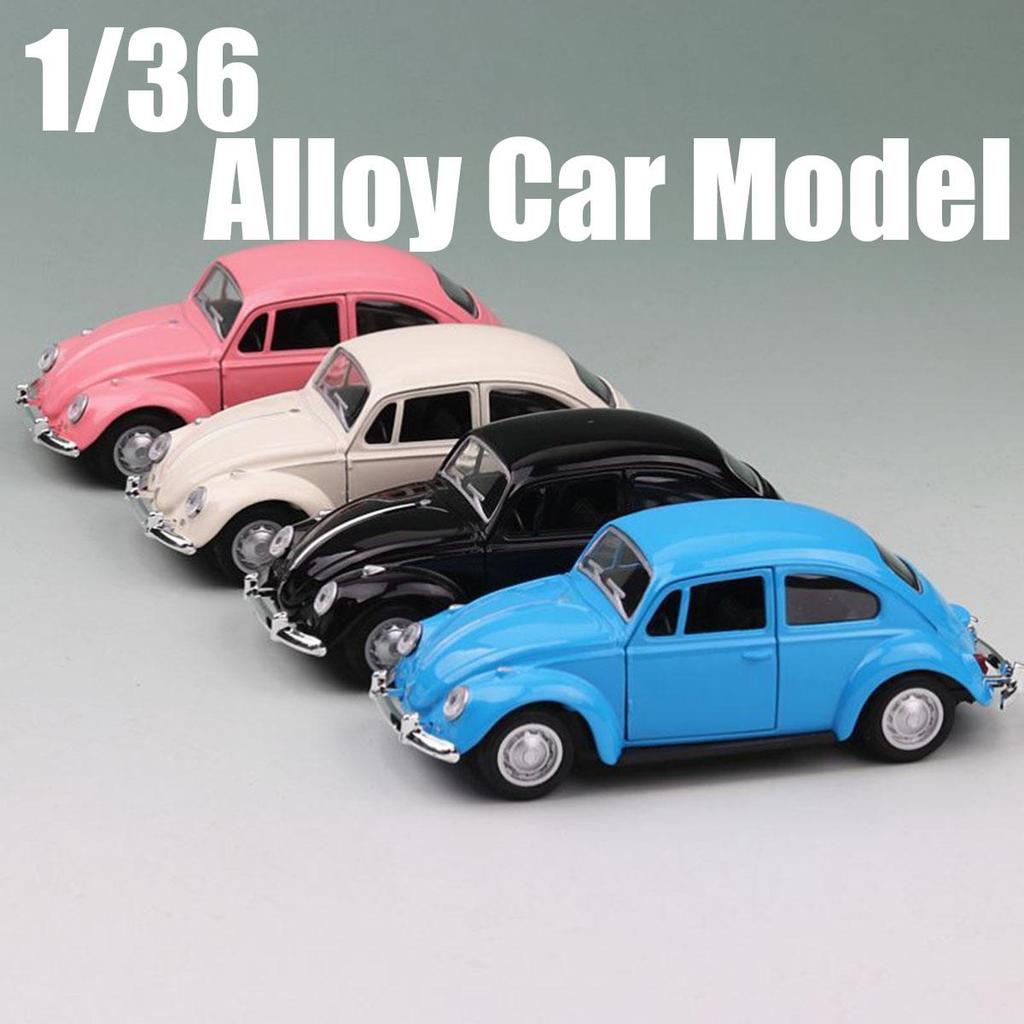 Классический 1967 Volkswagen VW Classic Beetle Bug, винтажный масштаб 1/36, литой под давлением металл, модель автомобиля с откидной спинкой, игрушка для подарка/детей