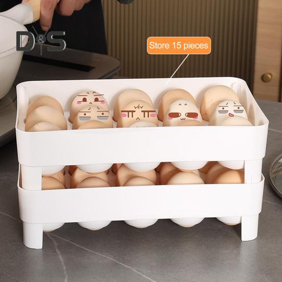 15-секционный ящик для хранения яиц, поддон для яиц в холодильнике, большая вместимость, высокая устойчивость, складной, экономящий место, органайзер для яиц в холодильнике