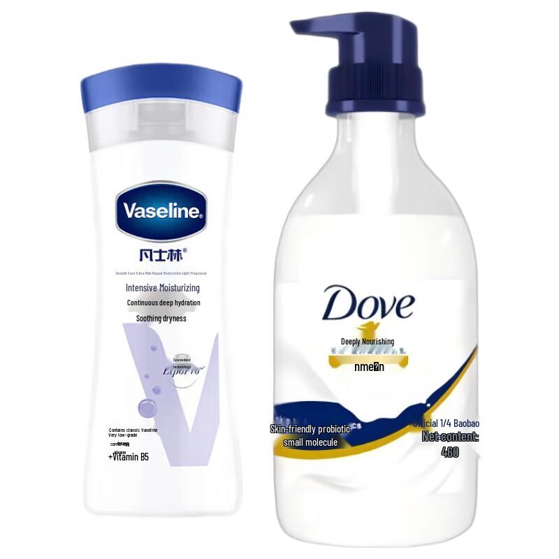 Vaseline Набор: Лосьон для тела и питательный гель для душа Dove