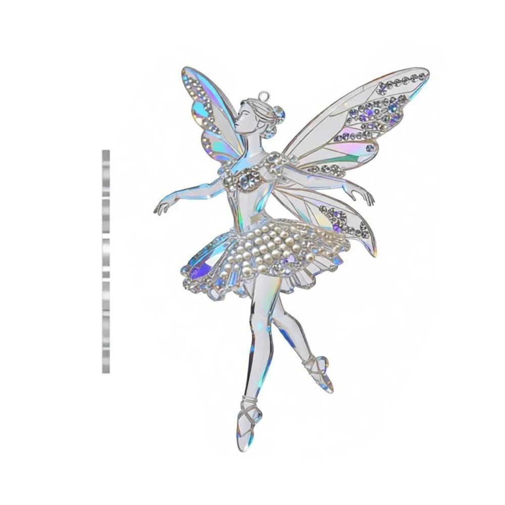 Новый 2D Плоский Рождественский Подвесной Кулон Балерина Блестящее Рождественское Дерево Подвесное Украшение Имитация Акриловый Брелок Шармы для Сумки