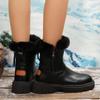 2024 Женская уличная обувь до середины икры, женские ботинки, теплые современные ботинки, женская обувь на среднем каблуке с круглым носком и боковой молнией, больших размеров