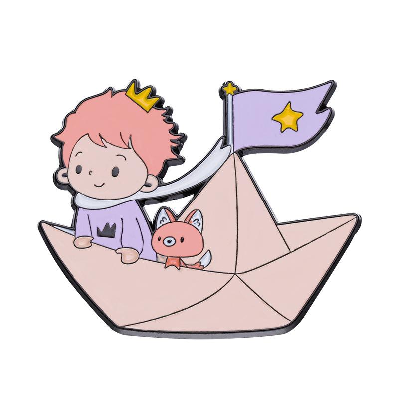 Милый мультфильм Маленький принц Луна Звезда Сказочная эмалированная брошь на булавке художественный значок ювелирные украшения аксессуары