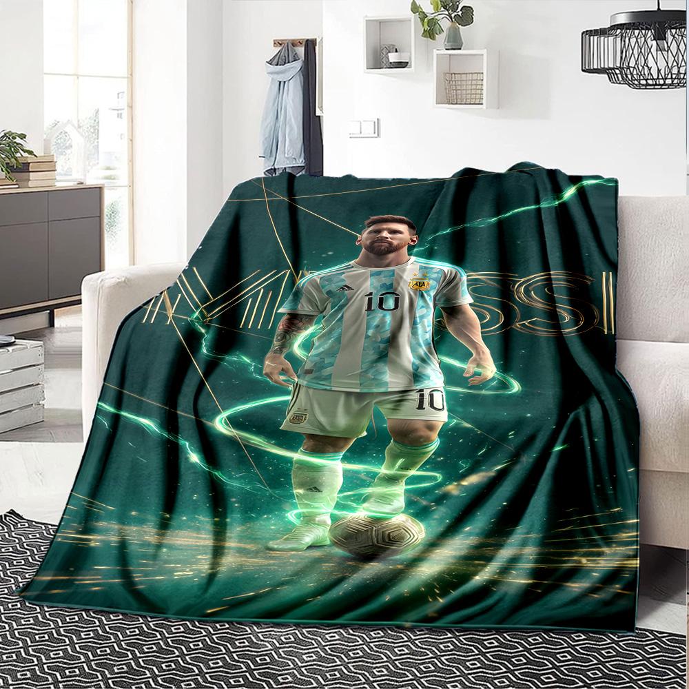 Electric Soccer Legend Blanket Comfortable Suitable for Couch Livingroom Sofa Four Seasons Multipurpose Digital Print