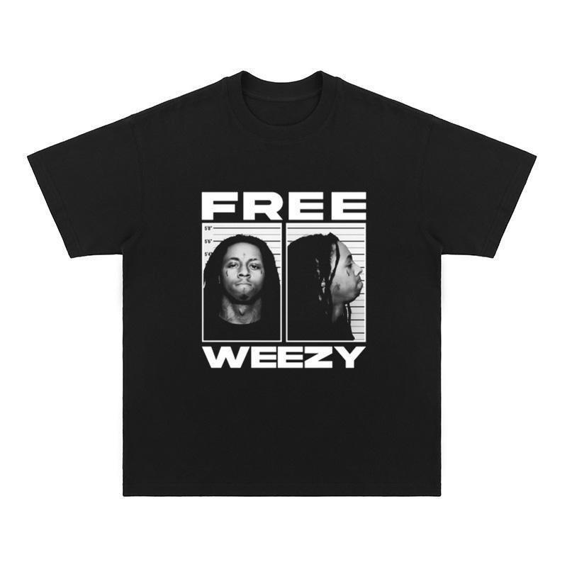 Пародийная футболка Lil Wayne в американском повседневном ретро-стиле с дышащим принтом