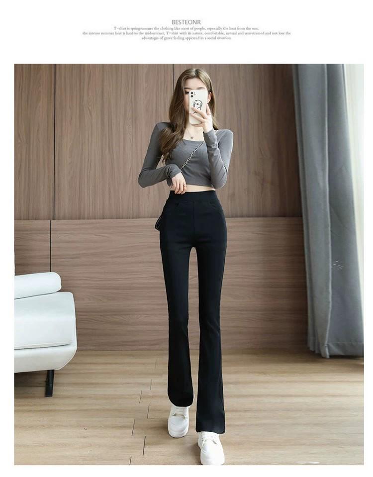 Зимние теплые брюки клеш с высокой посадкой для женщин, больших размеров, прямого кроя, повседневный костюм для весны и осени 2024