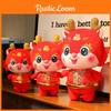 2024 Dragon Year Lucky Mascot Plush Doll Red 20cm 26cm 32cm 38cm 48cm 60cm
