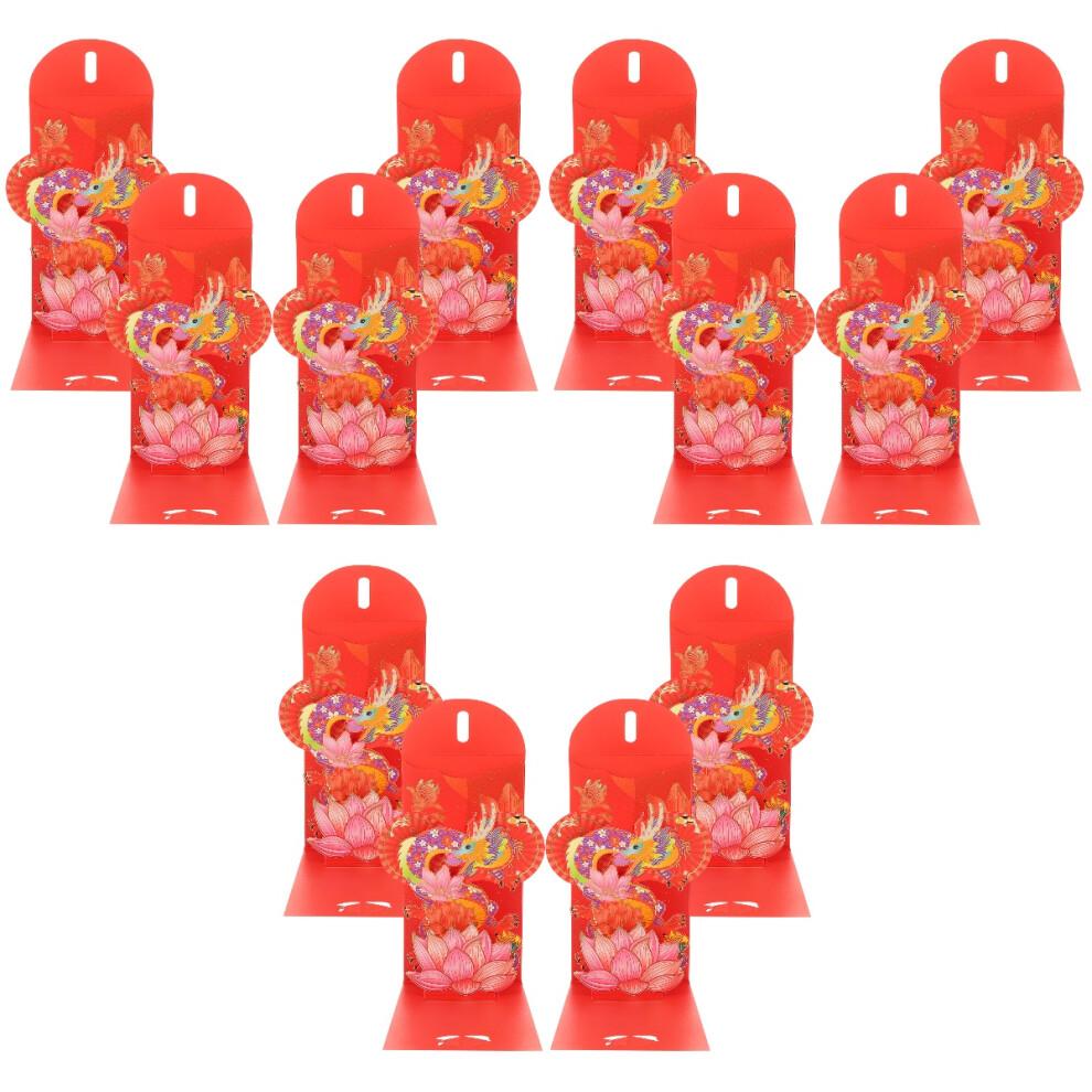 12Pcs Festive Red Paper Envelopes Creative Money Envelopes for Gifts