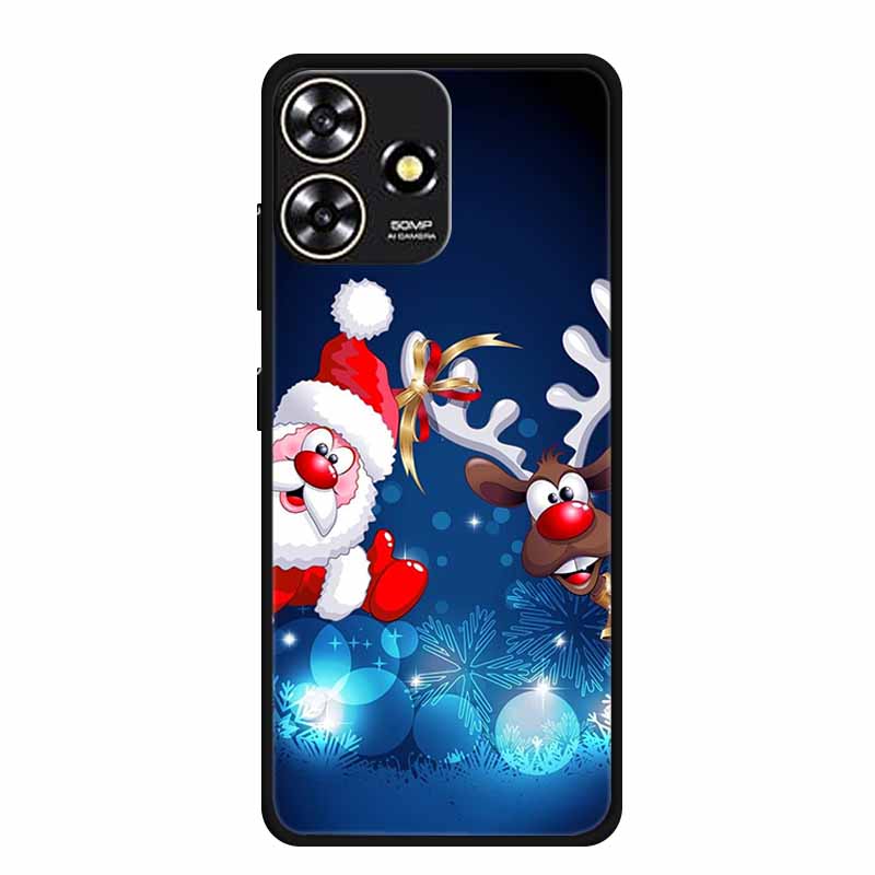 Christmas Phone Cases For ZTE Blade V50 Design 4G/ V50 Smart / A73 4G / Axon 50 Lite Cases Shockproof Silicone Soft Black Covers