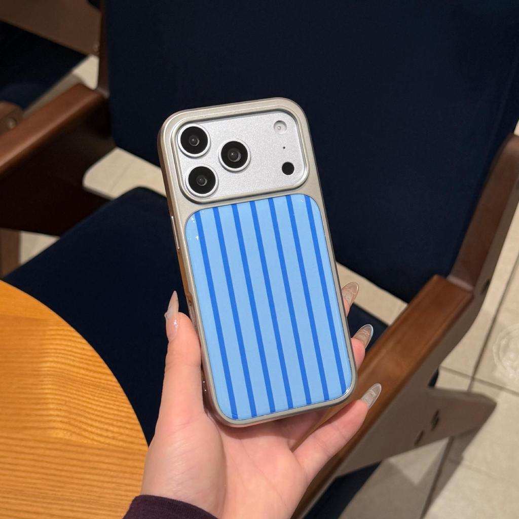 Нишевый простой чехол-полоска в стиле color block для iPhone 14/15/16/17 Pro Max