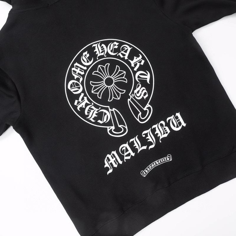832 CHROME HEARTS Осень и Зима Новая Большого Размера Классический Стиль Логотип Молния С Капюшоном Толстовка, Подходит для Ношения Парами