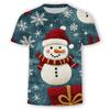 Summer New Arrival Christmas Series Cute Snowman 3D Printed Dopamine Youth and Children's T-shirt