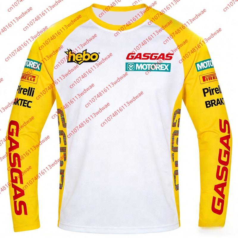 GASGAS Motocross Jersey Long Sleeve MX Racing Apparel Breathable Quick Dirt Bike Off-Road Gear for Men Women & Teens