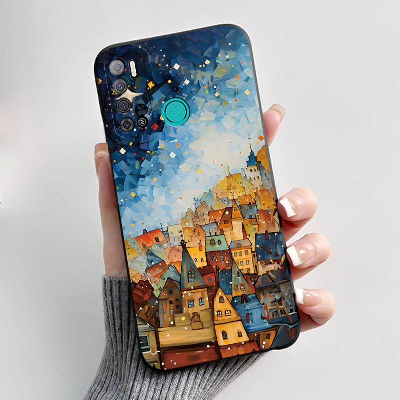 Для Tecno Pouvoir 4 Pro LC8 Чехол Эстетичный Милый Кот Ударопрочный Силиконовый Мягкий ТПУ Чехол Для Tecno Pouvoir 4 Чехол LC7 Оболочка Funda