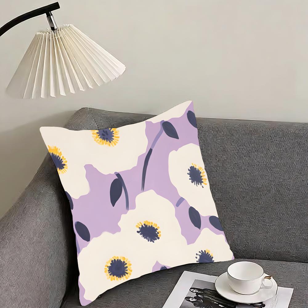 Flower INS Cushion Cover Pillowcase Ultra Soft Skin Friendly Fabric Cloud Like Comfort Concealed Zipper