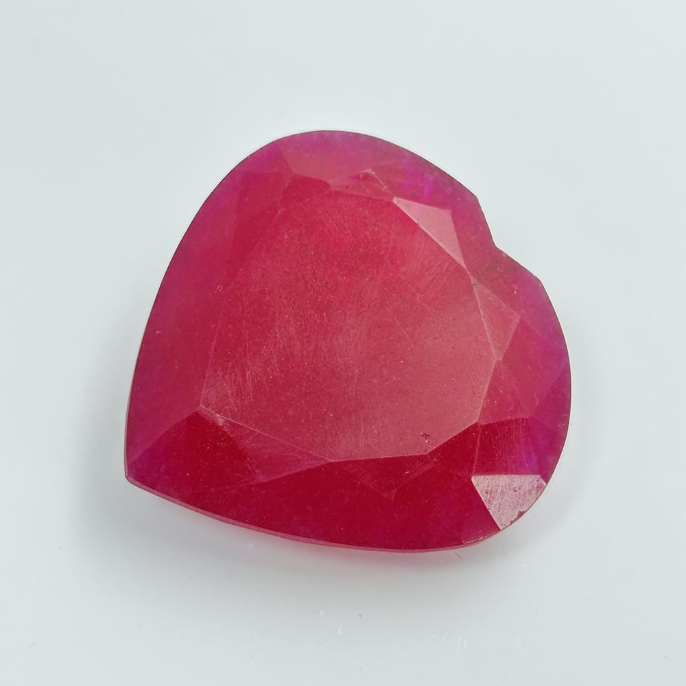 196.89 Ct Natural Red Ruby Heart Cut Mozambique Loose Gemstones