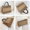 Style Linen Bag Women Tote Bag Bohemian Shoulder Bag Large Capacity Bag Geometric Printing Handbag