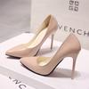 Elegant Black Pu Pointed Toe High Heels For Women With Waterproof Platform For Daily Wear