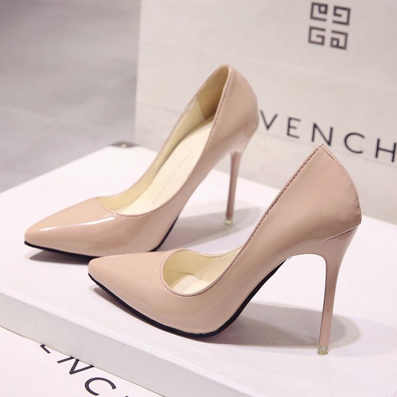 Elegant Black Pu Pointed Toe High Heels For Women With Waterproof Platform For Daily Wear
