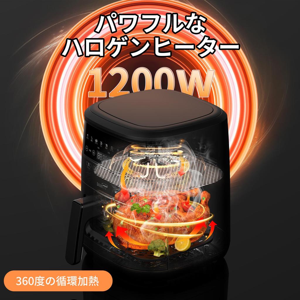 Airfryer Visible Window Large Capacity for People Air Fryer Touch Panel Japanese Recipe Included Airfryer Machine Fryer Fried Food Deli SAMKYO F40