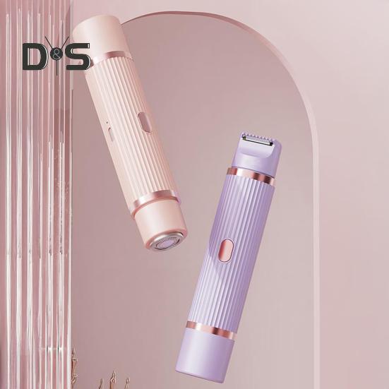 Женская электробритва с двумя головками, USB-перезаряжаемая, водонепроницаемая, портативная, для лица, тела, зоны бикини, рук, ног, эпилятор, бритва, триммер