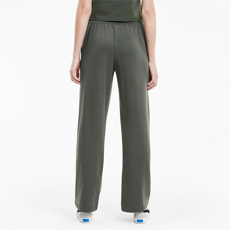 Puma Классические повседневные прямые трикотажные брюки женские брюки темно-зеленые 599223-64