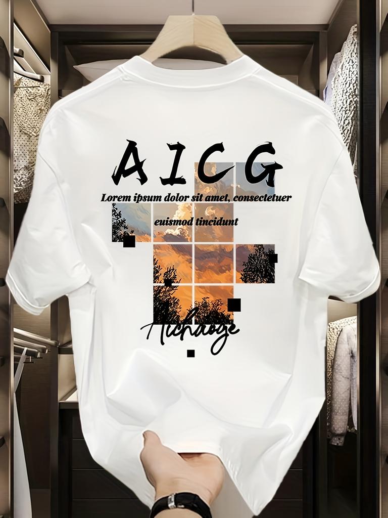 Aicc Super Beautiful Sunset Printed Womens Tshirt Mens And Womens Trendy Brand Fashion Casual Short Sleeve Top