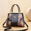 Light Luxury Bag Women's 2025 New Printed Shoulder Handbag Blooming Rich Middle-aged Mother Shoulder Bag Large Capacity